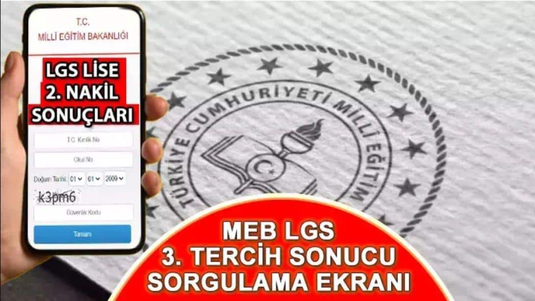 LGS 2.Nakil Sonuçları Sorgulama Ekranı